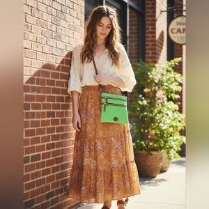 Dooney & Bourke Triple-Zip Canvas Crossbody - Neon Lime Green